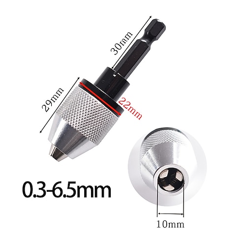 Mini Keyless Bohrfutter 0,3–8 mm selbstspannende elektrische Bohrer Spannzangenwerkzeuge 1/4 Zoll Sechskantschaft Schnellwechselkonverter Image