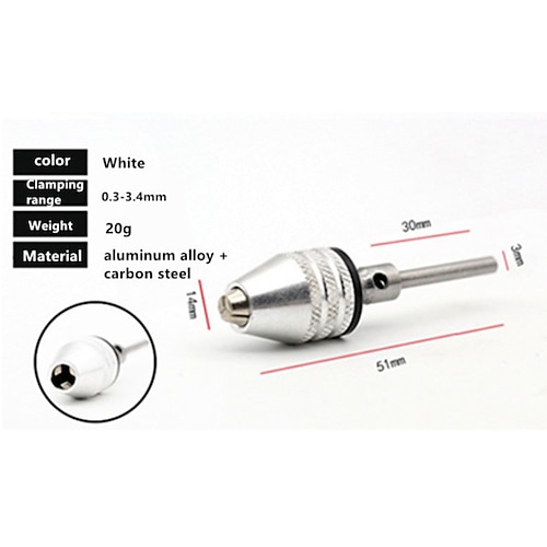 Mini Keyless Bohrfutter 0,3–8 mm selbstspannende elektrische Bohrer Spannzangenwerkzeuge 1/4 Zoll Sechskantschaft Schnellwechselkonverter Image