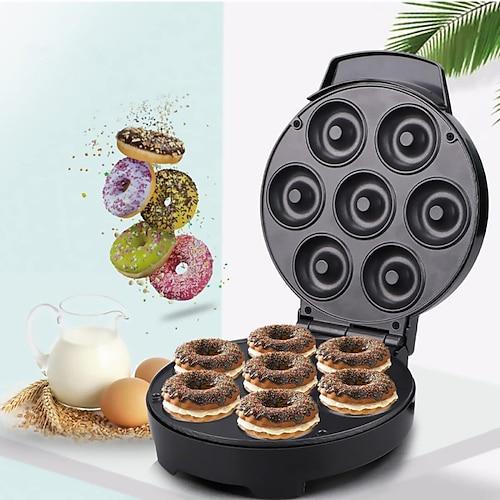 Mini-Donut-Maker, elektrisch, antihaftbeschichtet, leicht zu reinigen, für 7 Donuts, für veganes Frühstück, 1000 W