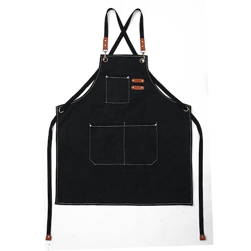 Kochschürze für Damen und Herren, Küchenschürze, personalisierte Gartenschürze mit Taschen, verstellbarer Riemen für Tischler, Mechaniker, Maler