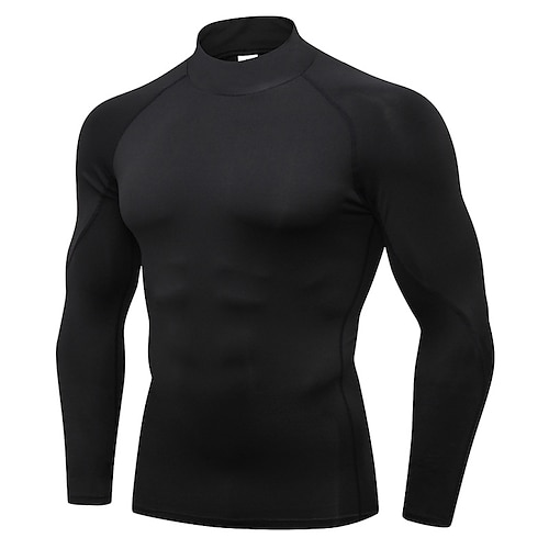 Herren Kompressionsshirt Laufshirt Langarm Basisschicht Sommer Frühling Winter Schnelltrocknend Power Flex Feuchtigkeitsableitend Atmungsaktiv Fitnesstraining Laufen Fitness Sportbekleidung Image