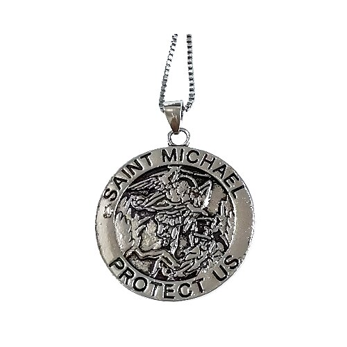 koedln saint michael anhänger halskette erzengel katholische medaille amulett schützen uns halskette für frauen männer Image