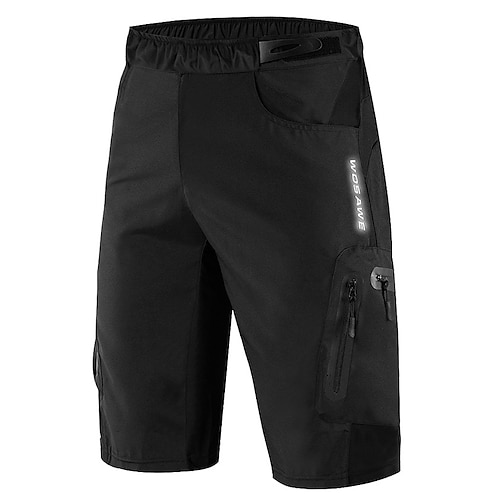 WOSAWE Herren Einfarbig MTB-Fahrradhose Fahrradhose Fahhrad Gepolsterte Shorts / Chamois MTB-Shorts Lässiger Schnitt Mountainbike MTB Straßenradsport Sport 3D-Polster Radfahren Schnelltrocknend Image