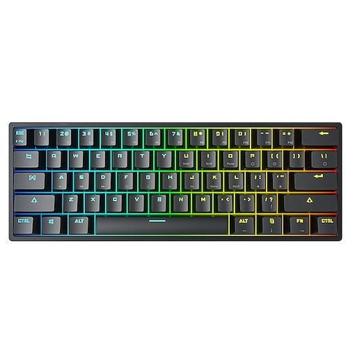 k620 Mini-Gaming-mechanische Tastatur grüne Achse rote Achse 61 Tasten RGB-Hotswap-Typ-C-kabelgebundene Gaming-Tastatur PBT-Tastenkappen Ergonomie-Tastaturen