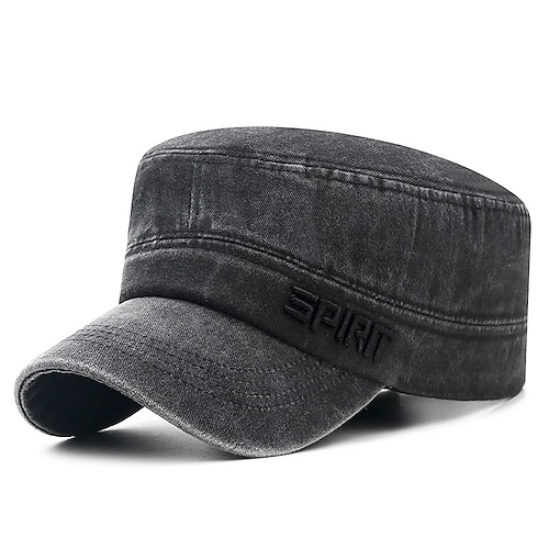 Unisex Schiebermütze Cap Basecap Militärmütze Kadettenhut Schwarz Dunkelmarine Polyester Mode Vintage Brautkleider schlicht Minimalismus Outdoor Urlaub Glatt Einstellbar Modisch Image