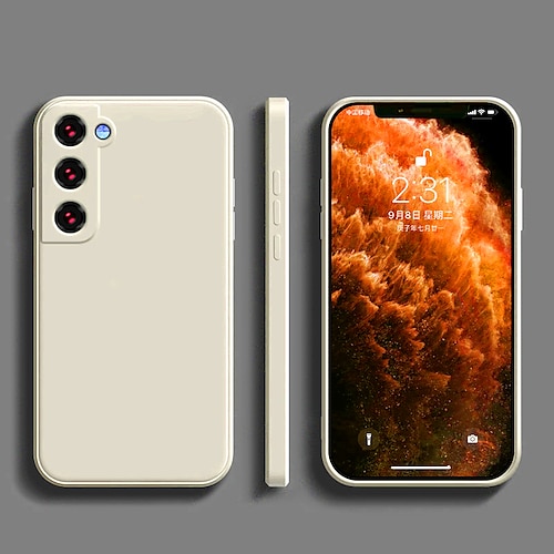 Handy Hülle Handyhüllen Für Samsung Galaxy S26 Ultra Plus S25 S24 S23 S22 S21 FE S21 Ultra Plus S20 A13 A12 Flüssige Silikonhülle Schlank Kratzfest Weiche Kanten Einfarbig Silikagel Image