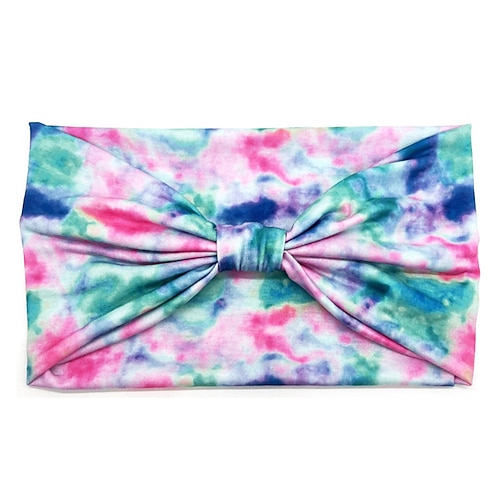 Breite Stirnbänder für Frauen, geknotetes Stirnband, Damen-Kopfwickel, dehnbare Haar-Accessoires, Bänder, Batikfärbung, 1 Stück