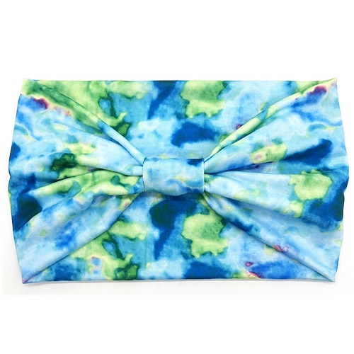 Breite Stirnbänder für Frauen, geknotetes Stirnband, Damen-Kopfwickel, dehnbare Haar-Accessoires, Bänder, Batikfärbung, 1 Stück
