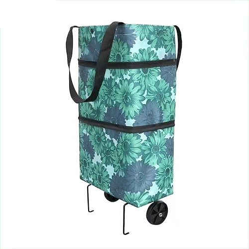 Faltbarer Einkaufswagen Trolley mit Rädern Faltbare Einkaufstaschen Wiederverwendbare Einkaufstaschen Lebensmittelorganisator Gemüsetasche Image