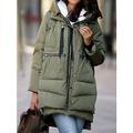 Damen Wintermantel Hoodie Jacke Winterjacke warm halten Atmungsaktiv Strasse Freizeitskleidung Urlaub Ausgehen Patchwork Zip Tasche Reisverschluss Kapuzenpullover Brautkleider schlicht Streetstyle