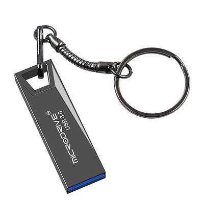 Hochgeschwindigkeits-USB 3.0-Flash-Laufwerk aus Metall, 32 GB, 64 GB, 128 GB, wasserdichter USB-Stick, Mini-Speichersticks mit Schlüsselring Image