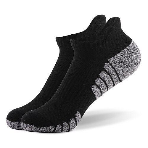 Herren 2 Paar Socken Ankle Socken Sportsocken Niedrig geschnittene Socken Schwarz Weiß Farbe Farbblock Outdoor Freizeitskleidung Urlaub Mittel Frühling Sommer Modisch Sport Image