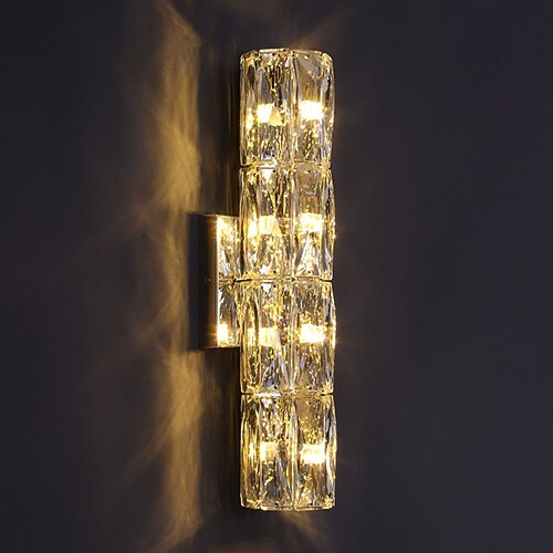 Wandleuchten 20/30/40/80 cm, warmweiß, moderne Wandleuchten mit K9-Kristall-Lampenschirm, Wandleuchte für Spiegel, Schlafzimmer, Wohnzimmer, Wandleuchte, 85–265 V Image