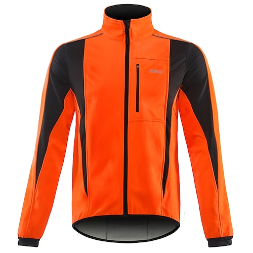 Arsuxeo Herren Fahrradjacke Radjacke Windschutz Fleecejacke Winter warm halten Windundurchlässig Fleece-Futter Atmungsaktiv Fahhrad Jacke MTB Mountain Rennrad Radfahren in der Stadt Grün Schwarz Blau Image