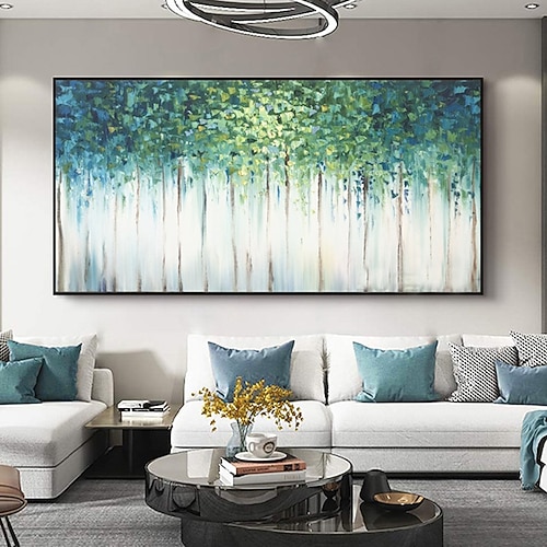 Ölgemälde handgemalte handgemalte Wandkunst abstrakte Pflanze floral grüner Wald Hauptdekoration Dekor gerollte Leinwand kein Rahmen ungedehnt Image