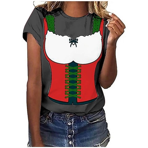 T-Shirt Anime 3D Bayerisch Streetstyle T-Shirt Ärmel Grafik für Damen Erwachsene 3D-Druck für Oktoberfestbier Maskerade Alltagstauglich Image