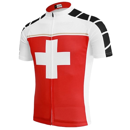 Herren Radtrikot Gemustert UK Nationalflagge Kurzarm Fahhrad Trikot Oberteil mit 3 Gesäßtaschen Mountainbike MTB Straßenradsport UV-beständig Schnelltrocknend Rückentasche Feuchtigkeitsableitend Sport Image