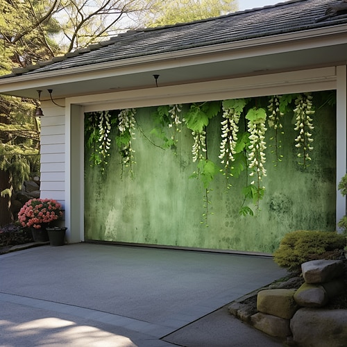 Wisteria Blumenmalerei Outdoor Garagentor Cover Banner Schönes großes Hintergrunddekor für das Outdoor Garagentor Heimwanddekorationen Event Party Parade Image