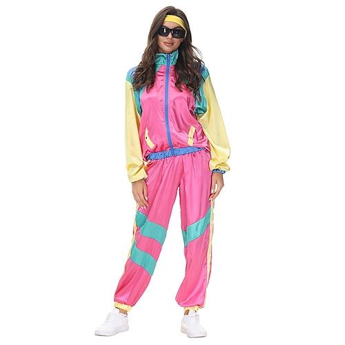 Disko 1980er HipHop Streetstyle Austattungen Sportbekleidung Herren Damen Kostüm Jahrgang Cosplay Party Casual oben Halloween Schlager Outfit