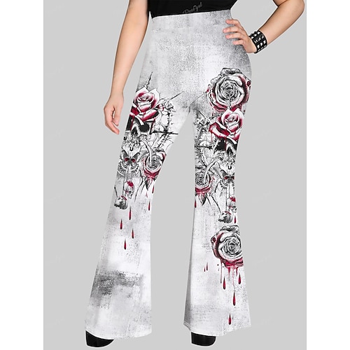 Hippie Scheibe Retro Vintage 1960er 1970er Disko Kumpel Funk Glockenhose Damen Kostüm Jahrgang Cosplay Freizeitskleidung Festival Hosen Schlager Outfit Image