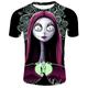 kinderkleidung Unisex Jungen Mädchen Halloween T-Shirt Kurzarm 3D-Druck Totenkopf Motiv Rundhalsausschnitt Schwarz Purpur Regenbogen Kinder Oberteile Frühling Sommer Modisch Cool Outdoor Täglich