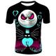 kinderkleidung Unisex Jungen Mädchen Halloween T-Shirt Kurzarm 3D-Druck Totenkopf Motiv Rundhalsausschnitt Schwarz Purpur Regenbogen Kinder Oberteile Frühling Sommer Modisch Cool Outdoor Täglich