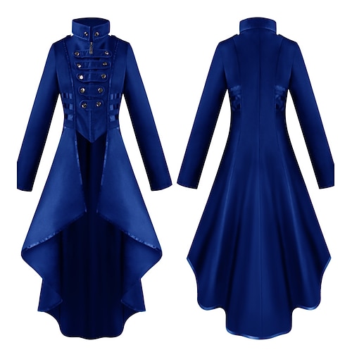 Punk Gothic Mittelalterlich Steampunk Mantel Trenchcoat Oberbekleidung Hexe Pestdoktor Tailliert und ausgestellt Kostüm Damen Steampunk Walpurgisnacht Halloween Karneval Maskerade Party Halloween Image