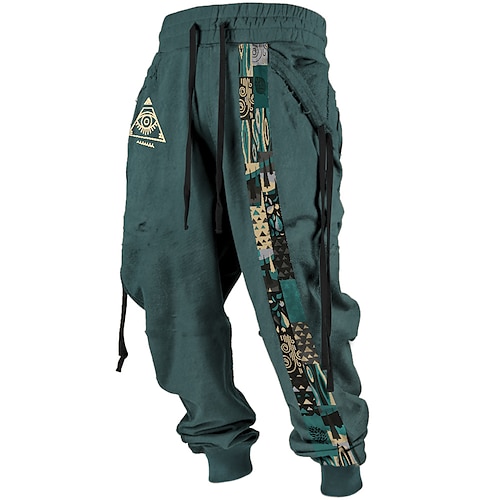 Stammes Bandana-Druck Vintage Herren 3D-Druck Jogginghose Trainingshose Hosen Hose Outdoor Strasse Casual Polyester Schwarz Rot Blau S M L Mittlere Taillenlinie Elastizität Hose Image