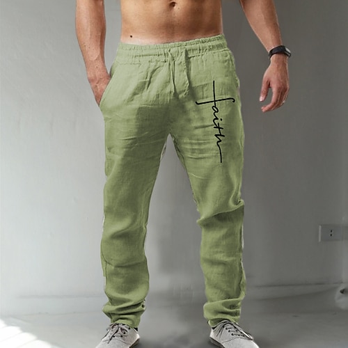 Herren Hose Sommerhose Strandhose Kordelzug Elastischer Bund 3D-Druck Grafikdrucke Kreuz Komfort Lässig Täglich Ferien Mode Streetwear Blau Grün Image