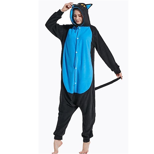 Karnevalskostüm 2026 Tier Katze Zeichentrick Karneval Kigurumi-Pyjamas Ausgefallene Kostüme Nachtwäsche Cosplay Warm Bequem Erwachsene Unisex Männer und Frauen Weihnachten Halloween Karneval Party Image