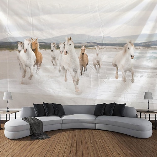 laufendes pferd wandteppich kunst dekorative decke vorhang hängen familie schlafzimmer wohnzimmer dekoration Image