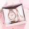 Luxus Kristall Frauen Armband Quarzuhren Mode Diamant Damen Quarzuhr weibliche Sportkleid rosa Zifferblatt Armbanduhr
