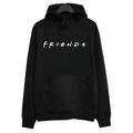 Frauen niedlich lose Freunde Hoodie Langarm täglich lässig Pullover Bluse Frauen Frühling Herbst Winter Pullover Tops schwarz