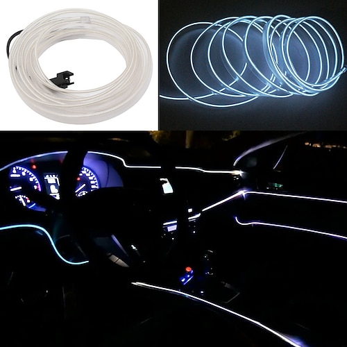 Auto el Draht LED-Streifen 5m LED Auto Lichter Atmosphäre Licht für DIY flexible Auto Innenlampe Party Dekoration 12v Neonstreifen 2pcs 1pc Set Image