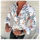 Herrenhemden Langarm Blumendruck Hemd Casual Camisa Masculina Herbst Winter Passform Slim Top Hawaiian