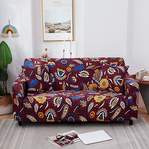 Boho-Elasthan-Couchbezüge, Sofabezug für Hunde und Haustiere, Bauernhaus-Schonbezüge für Zweisitzer, L-förmig, 3-Sitzer, U-förmig, Sessel, waschbarer Couchschutz Image