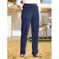 Damen Cordhose Chinos Hosen Hose Streetwear Lässig Volle Länge Hohe Taille Einfarbig Tasche Elastischer Bund Hoher Schnitt Atmungsaktivität Weich Bequem Mikroelastisch Outdoor Straße Täglich Schwarz