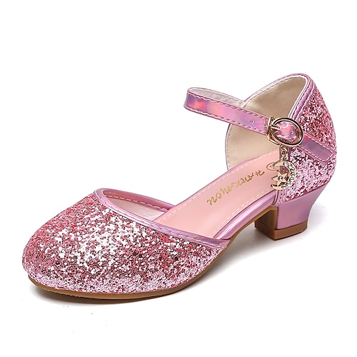 Mädchen Absätze Täglich Glitzer Kleid-Schuhe Absätze Gummi PU Atmungsaktivität Rutschfest Höhe-Erhöhung Große Kinder (ab 7 Jahren) Kleine Kinder (4-7 Jahre) Hochzeit Party Täglich Wanderschuhe Tanzen Image