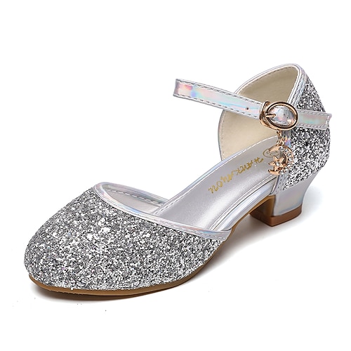 Mädchen Absätze Täglich Glitzer Kleid-Schuhe Absätze Gummi PU Atmungsaktivität Rutschfest Höhe-Erhöhung Große Kinder (ab 7 Jahren) Kleine Kinder (4-7 Jahre) Hochzeit Party Täglich Wanderschuhe Tanzen Image