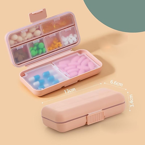 1 Stück tragbare versiegelte Pillen-Aufbewahrungsbox, tragbare Mini-Pillenbox mit Fach, Reise-Pillenetui, Medikamentenbehälter Image
