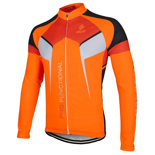 Herren Radtrikot Patchwork Langarm Fahhrad Jacke Trikot Oberteil mit 3 Gesäßtaschen Mountainbike MTB Straßenradsport Schnelltrocknend Anatomisches Design Frontreißverschluss antistatisch Sport Image