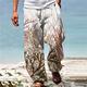 Herren Urlaub 3D-Druck Hawaiianisch Meereslebewesen Hosen Hose Hose mit geradem Bein Seitentaschen 3D-Druck Elastisches Kordelzugdesign Mittlere Taillenlinie Outdoor Hawaiianisch Festtage Frühling