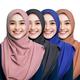Set mit 4 Stück arabischen muslimischen Schals für Damen, Hijab-Schals für Ramadan, Dubai, islamischer einfarbiger Schal für Erwachsene, Ramadan, arabisch, muslimisch, islamisch