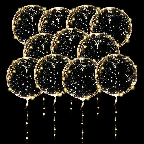 Elegante Hochzeits-Empfangsfeier LED Ballon Leuchtende Party Hochzeitsbedarf Wohnheim Party Dekoration Transparente Blasendekoration Geburtstag Hochzeits LED Ballon-Lichterkette Geschenk Image