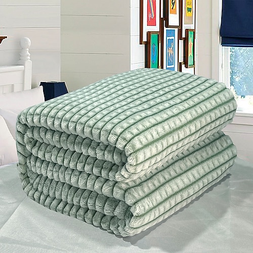 Verdickte, einfarbige, karierte Ananas-Flanelldecke, Korallensamt, Sofabezug, Decke, Klimaanlage, Nickerchendecke Image