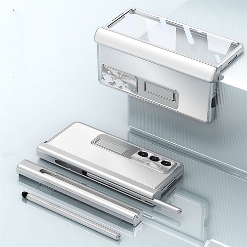Handy Hülle Handyhüllen Für Samsung Galaxy Z Fold 7 Z Fold 6 Z Fold 5 Z Fold 4 Z Fold 3 Rückseite Mit Ständer mit Displayschutz Stifthalter Aluminiumlegierung Image