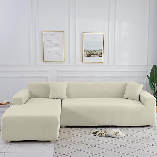 Sofabezug, Stretch-Couchbezug, burgunderfarben, L-förmige Sofa-Schonbezug, Eckbezug für Wohnzimmer, 1/2/3/4 Sitze Image