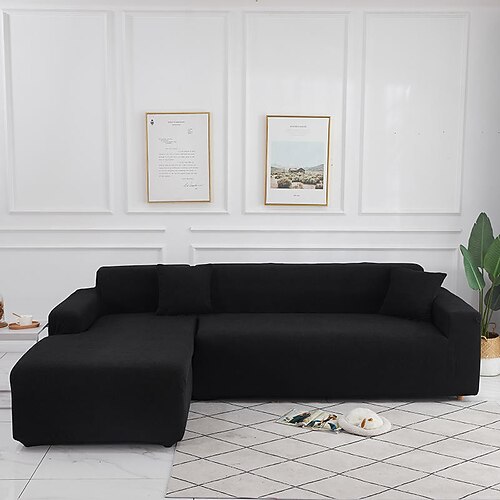 Sofabezug, Stretch-Couchbezug, burgunderfarben, L-förmige Sofa-Schonbezug, Eckbezug für Wohnzimmer, 1/2/3/4 Sitze Image