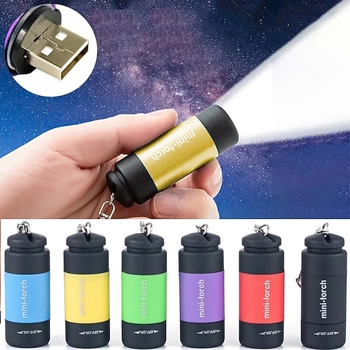 Mini-USB-Taschenlampe, wiederaufladbar, Schlüsselanhänger, Fingerlicht, Campinglicht, geeignet für das Lesen von Ärzten im Freien Image