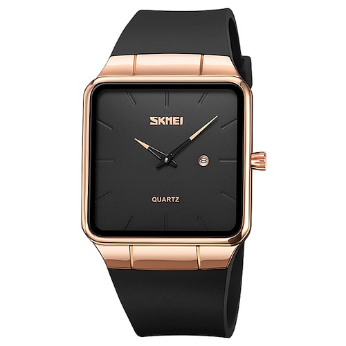 SKMEI Quarz-Uhren Geschenk für Männer Japan Quarzbewegung Uhren Luxus große Zifferblatt modische analoge Armbanduhr Kalender 3Bar wasserdicht männliche Silikonarmband-Uhr Image